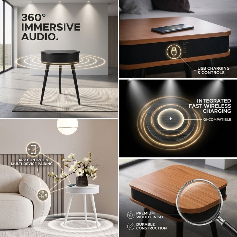 Smart Coffee Table AT600 20W 5.1 Charging Wireless Charging Modern Living Room Built-in Speaker