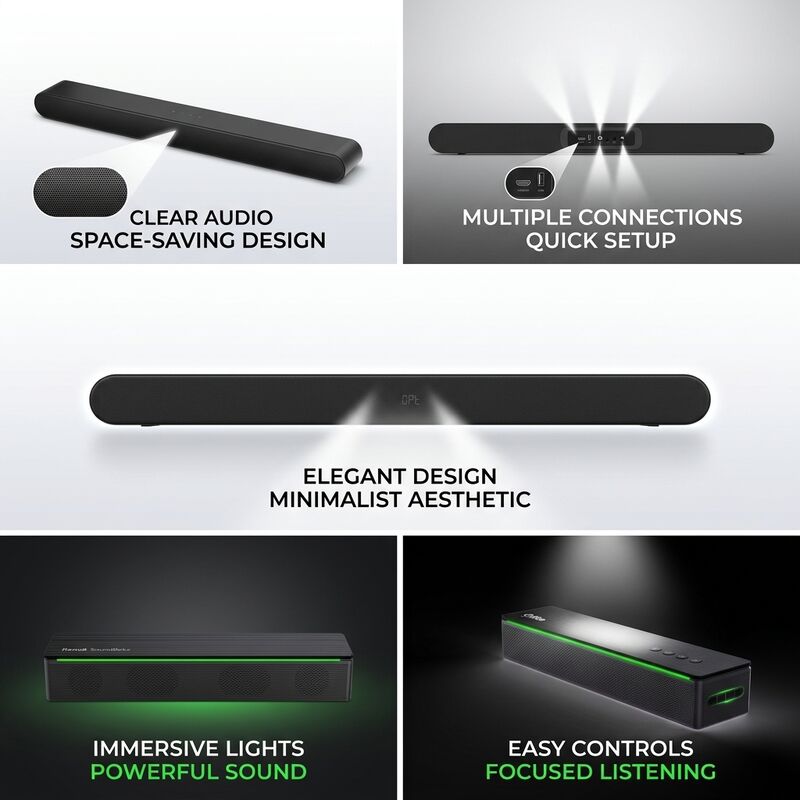 PC Soundbar Speaker AS-P1 2.0CH 10W Short Desktop Audio Monitor Speaker Video Calls