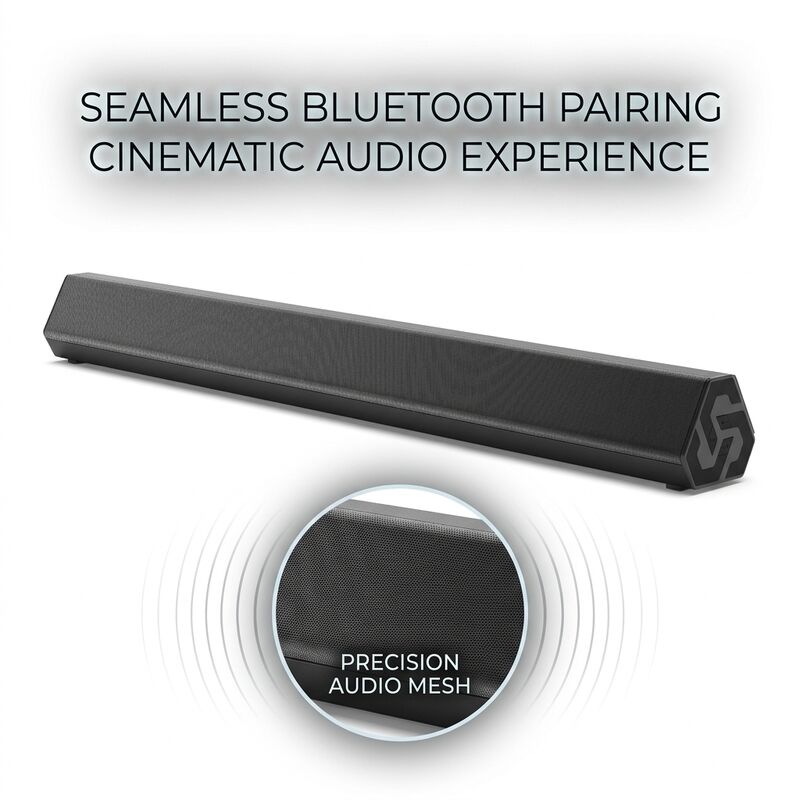 Bluetooth Soundbar Speaker AS-P1 30W 2.0CH Small / Super Bass TV Audio Wireless Streaming