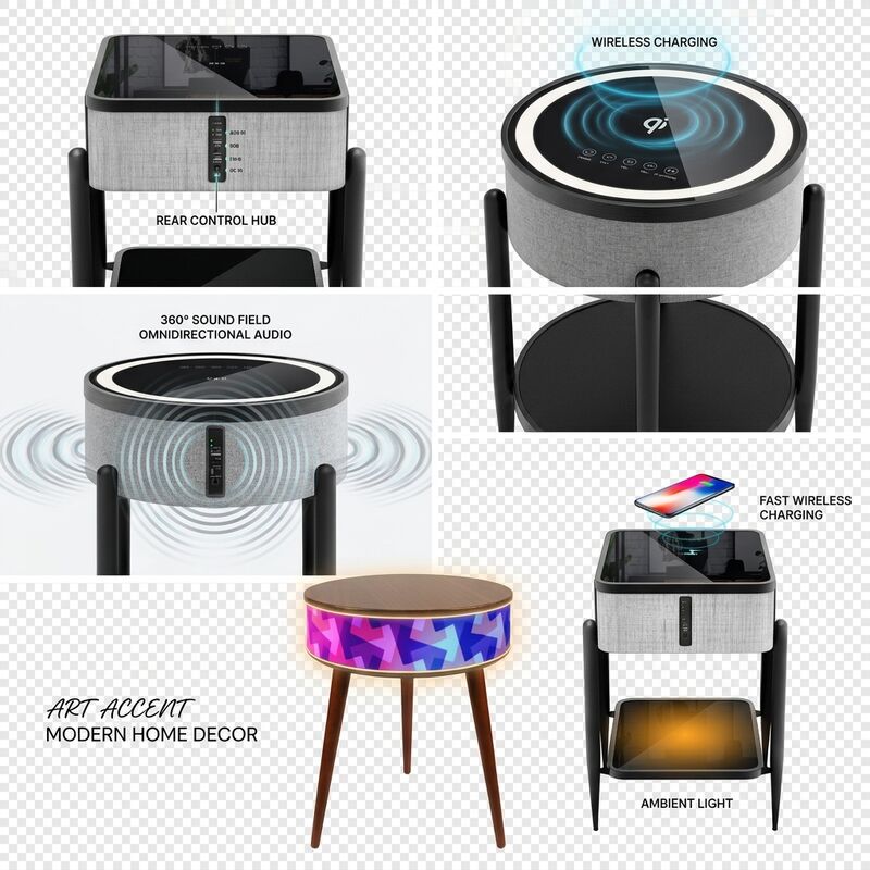 Smart Table With Speaker AT105 20W 5.4 Charging Coffee Wireless Charging Modern Bedroom