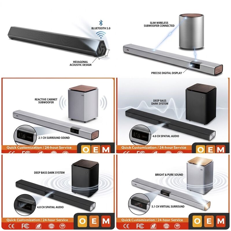 Bluetooth Soundbar Speaker H2 Arc 2.0CH Loud Super Bass TV Audio Wireless Streaming