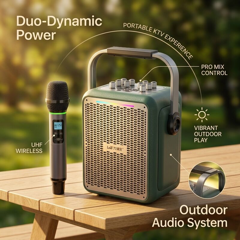 Wireless Portable Bluetooth Speaker AS300 25W DSP Office Wooden Outdoor Party Long Battery
