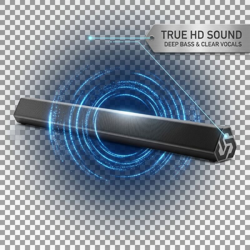 Bluetooth Soundbar Speaker H2 Arc 2.0CH Loud Super Bass TV Audio Wireless Streaming