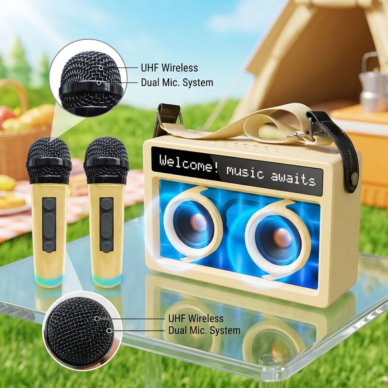 Wireless Portable Bluetooth Speaker AS300 25W DSP Office Wooden Outdoor Party Long Battery