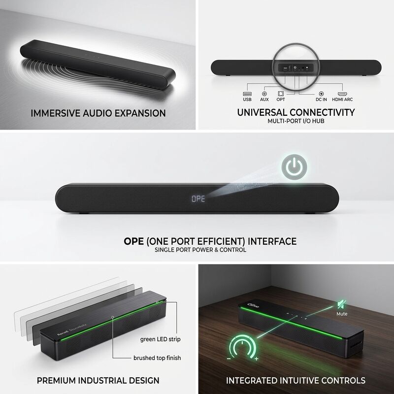 PC Soundbar Speaker AS-P4 2.0CH Desktop Short Desktop Audio Monitor Speaker Video Calls