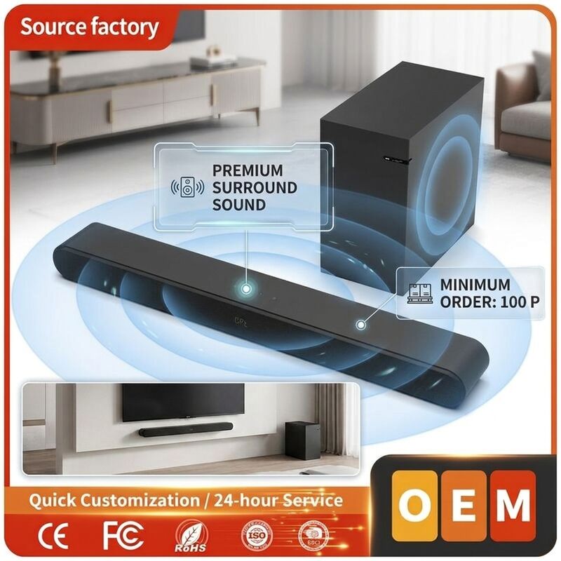 TV Soundbar Speaker AS510-2.1 100W Karaoke Subwoofer Theater Home Theater Deep Bass