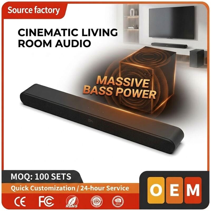TV Soundbar Speaker AS510-2.1 100W 5.0 All In Home Theater Deep Bass Wireless Subwoofer
