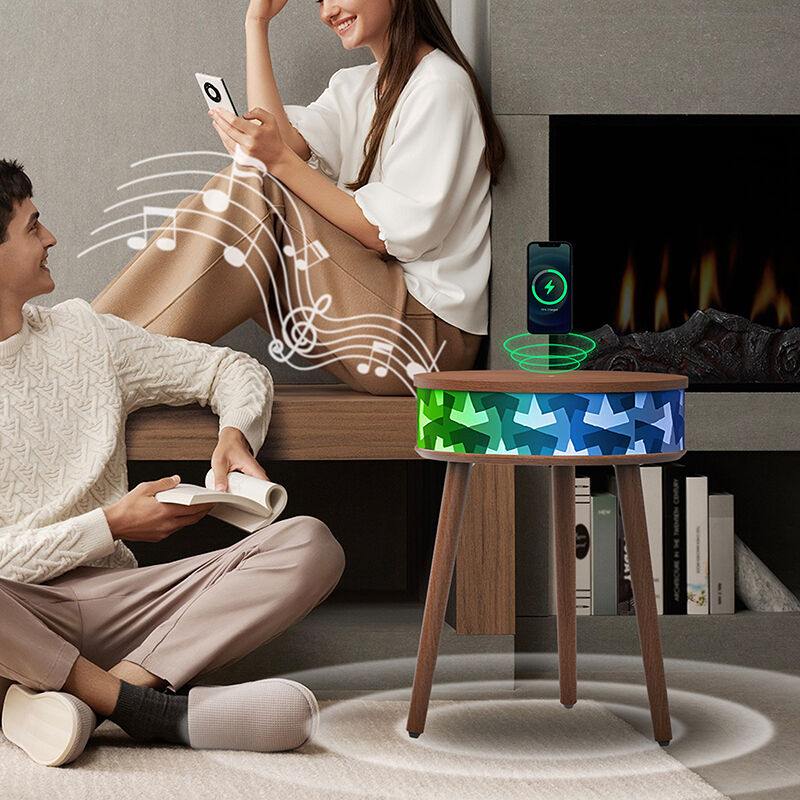 60W RGB Audio Coffee Table Smart Home Furniture with 10W Wireless Charging and TWS Stereo Sound